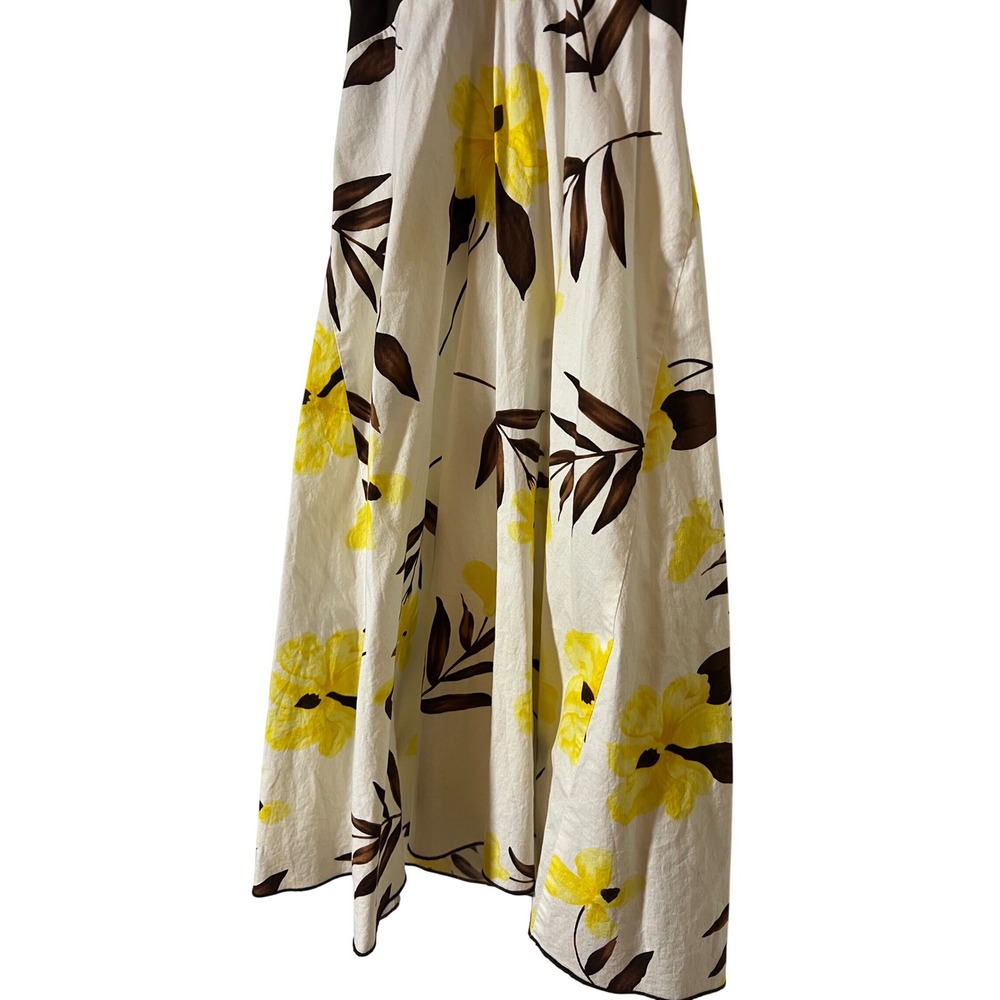 Speechless Halter Dress Size‎ 7 Y2K Floral Empire Waist White Yellow Brown - Picture 4 of 9